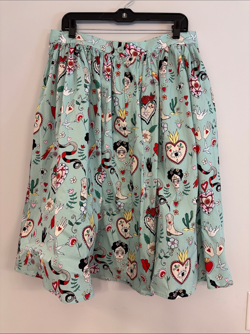 Hell Bunny Mint Green Tijuana skirt - Picture 4 of 5